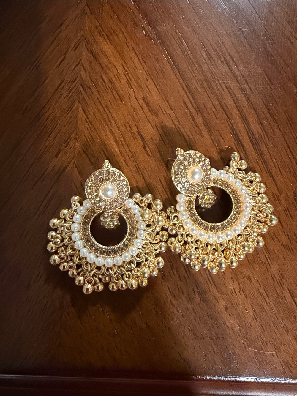 Vintage Gold Pearl Accent Earrings - Women's Jewelry